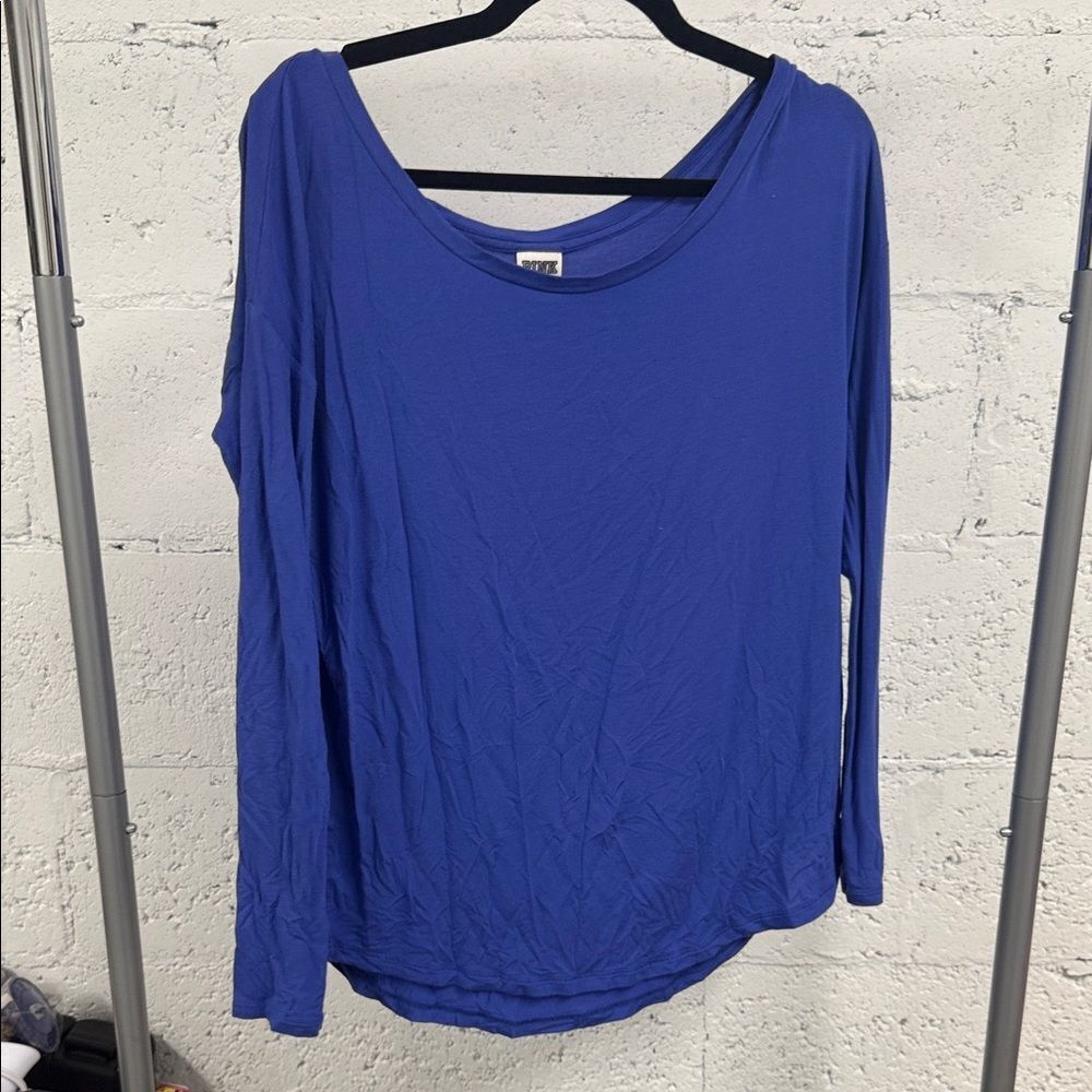PINK Victoria's Secret Purple Long Sleeve Oversized T Shirt - Size XS